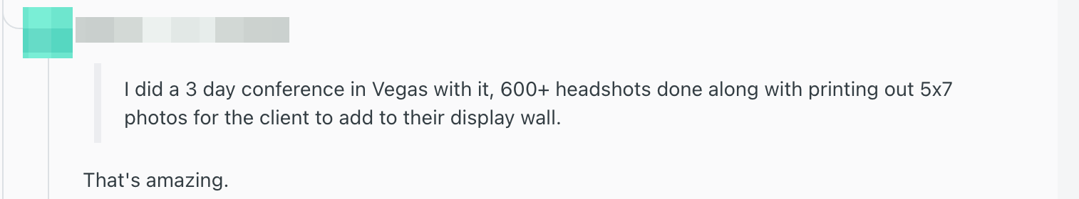 Redacted screenshot of the original post on r/photography